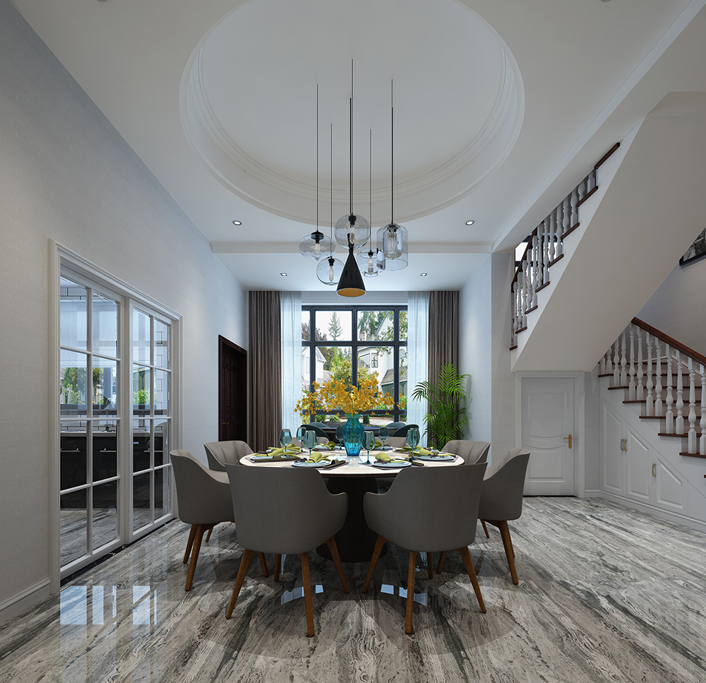 装修公司现代简约风格别墅装修效果图-餐厅 装修公司现代简约风格别墅装修效果图-餐厅