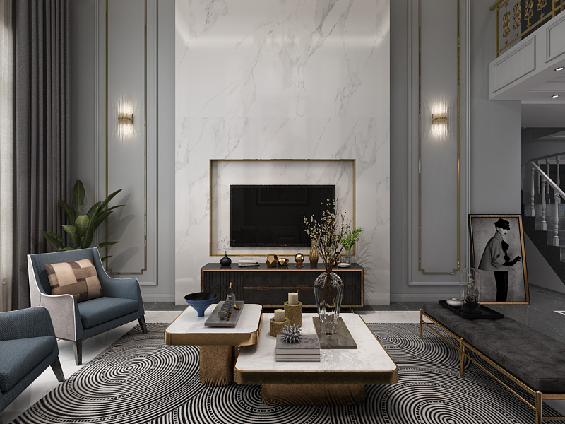 复式大宅室内装修设计-客厅效果图 复式大宅室内装修设计-客厅效果图